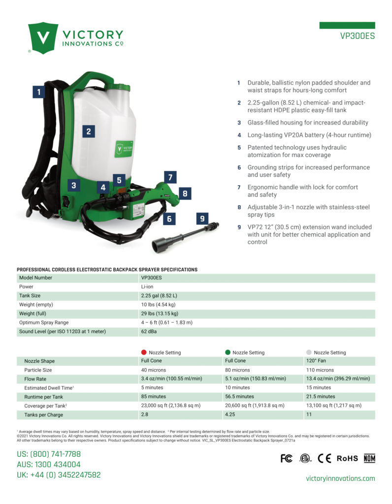 victory backpack electrostatic sprayers canada